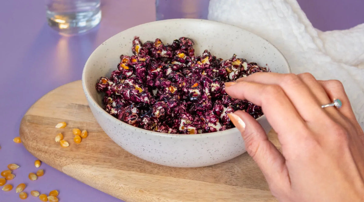 Pop corn avec un enrobage à l'acai